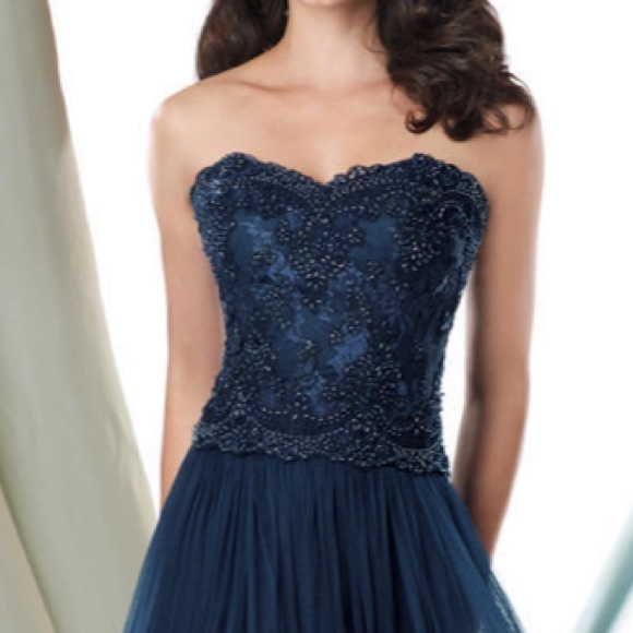 Montage by MonCheri beaded bodice strapless tulle gown - Picture 2 of 10